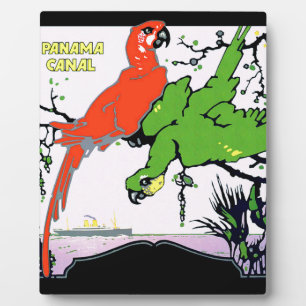 Vintage Panama Canal Travel Plaque