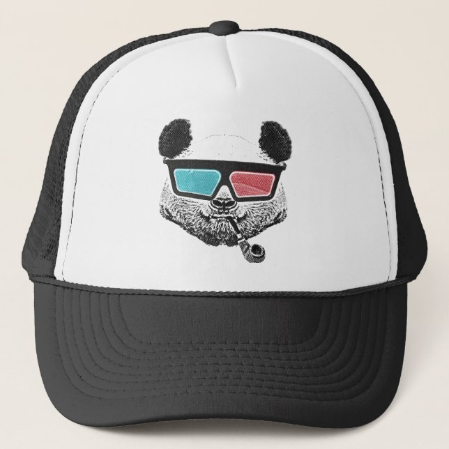 Vintage panda 3-D glasses Trucker Hat (Front)