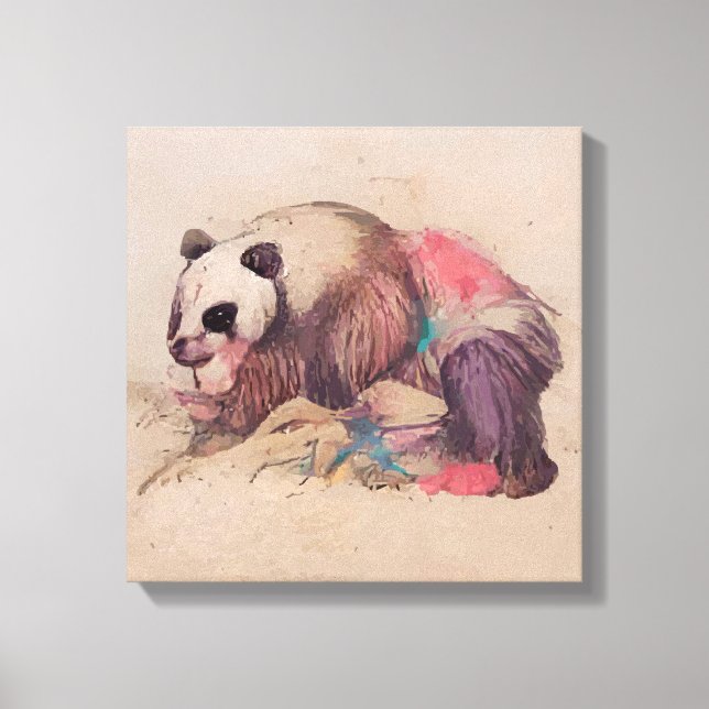 Vintage Panda Canvas Print (Front)