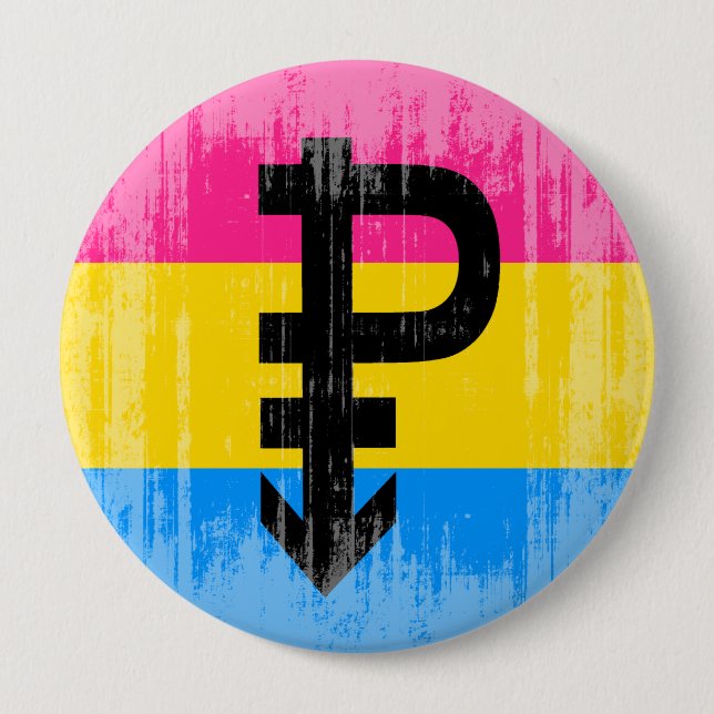 Vintage Pansexual Flag 4 Inch Round Button (Front)