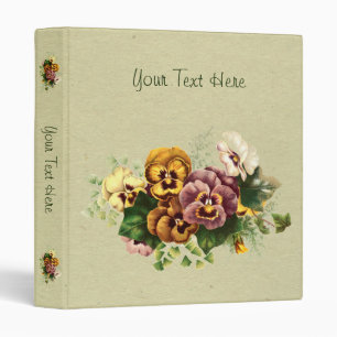 Vintage Pansies Bouquet Binder
