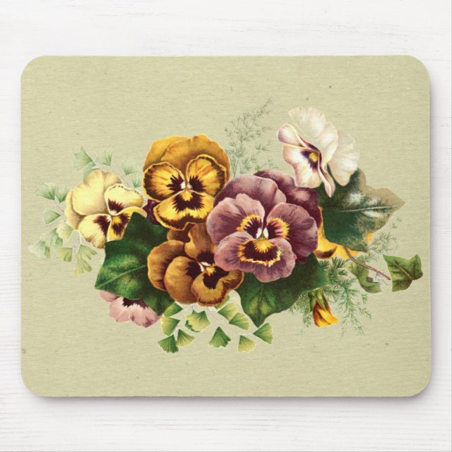 Vintage Pansies Bouquet Mouse Pad (Front)