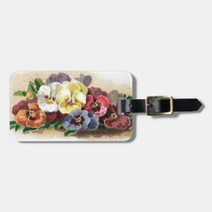 Vintage Pansies Luggage Tag