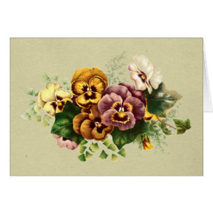 Vintage Pansies Painted Bouquet