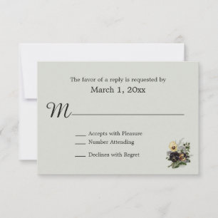 Vintage Pansies RSVP Card