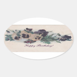 Vintage Pansies - Sticker