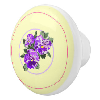 Vintage Pansy Drawer Pull