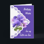 Vintage Pansy Flower Sister-in-law Birthday Card<br><div class="desc">Vintage Pansy Flower for your Sister-in-law Birthday</div>