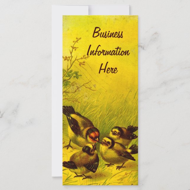 Vintage Panted Sparrows 2012 Calendar Bookmark (Front)