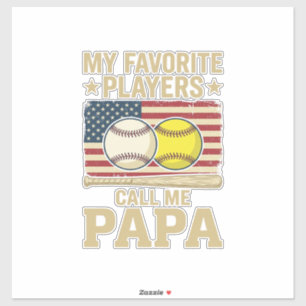 Vintage Papa Baseball Softball Players Shirt Desig