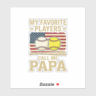 Vintage Papa Baseball Softball Players Shirt Desig