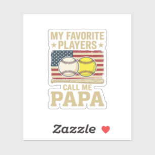 Vintage Papa Baseball Softball Players Shirt Desig