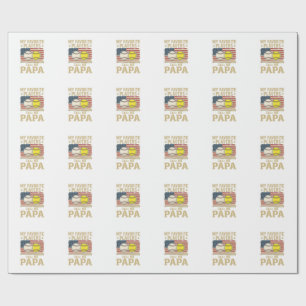 Vintage Papa Baseball Softball Players Shirt Desig Wrapping Paper