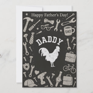 Vintage papa de poulet Bonne Fête des pères Cartes