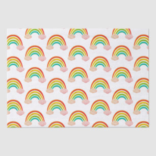 Vintage Paper Cut Rainbow And Clouds