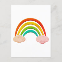 Vintage Paper Cut Rainbow And Clouds