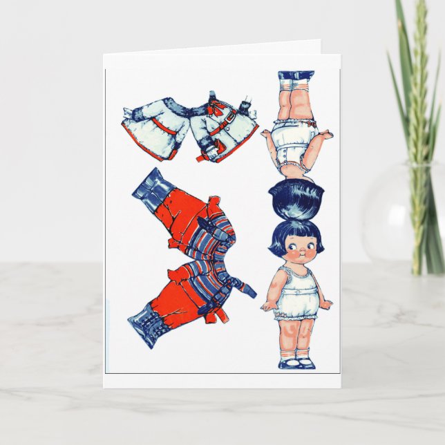 Vintage Paper Doll Greeting Card (Front)
