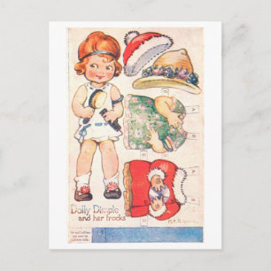 Vintage Paper Doll Postcard--Dolly Dimple Postcard