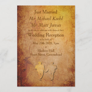 Vintage Paper Gay Wedding Announcement Invitation