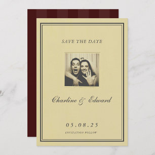 Vintage Paper Nostalgic Photoautomat Save the Date