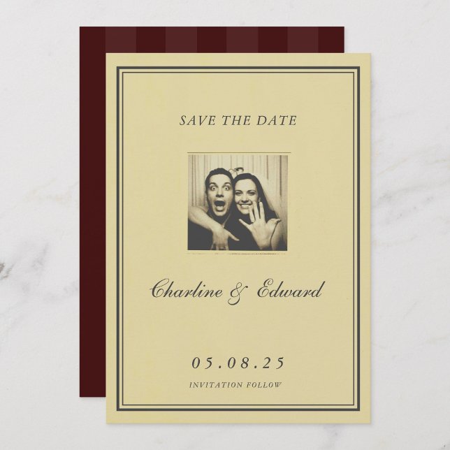 Vintage Paper Nostalgic Photoautomat Save the Date (Creator Uploaded)