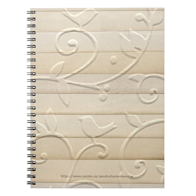 Vintage Paper Strips Embossed Notebook (Front)