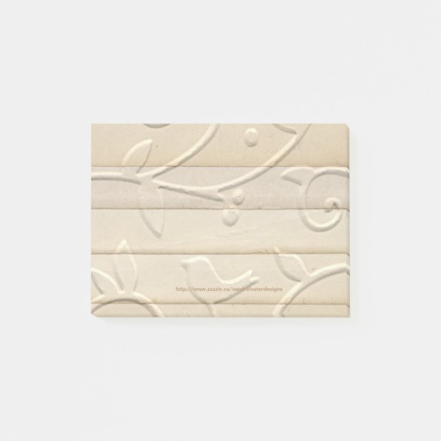 Vintage Paper Strips Embossed Post-it Notes (Front)