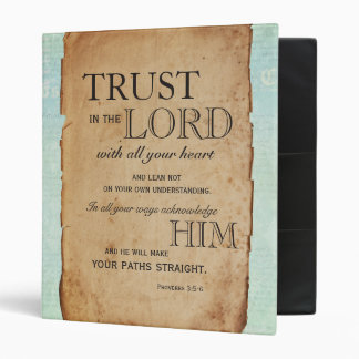 Vintage Paper Trust in the Lord Personalized Binder