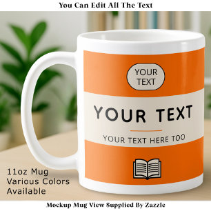 Vintage Paperback Layout Custom Name Title Orange Coffee Mug
