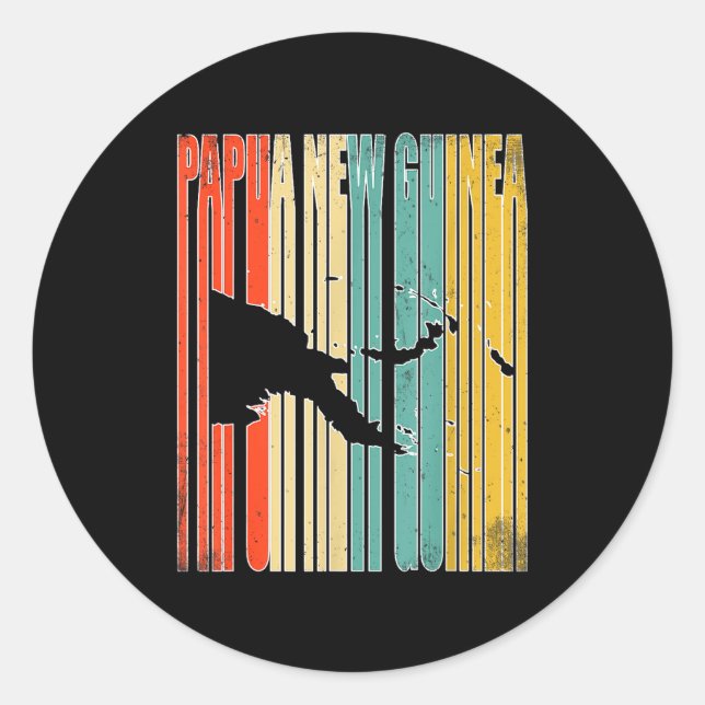 Vintage Papua New Guinea  Classic Round Sticker (Front)