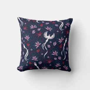 vintage paradise bird seamless repeating pattern b throw pillow