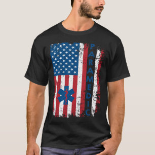 vintage Paramedic American Flag USA EMS EMT Parame T-Shirt