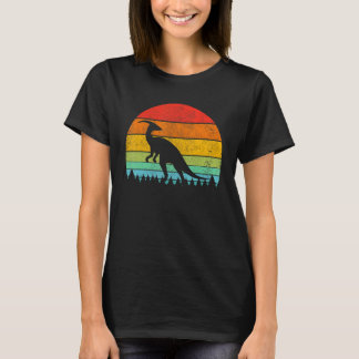 Vintage Parasaurolophus Dinosaurus Sunset Retro T-Shirt