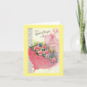 Vintage Parasol Birthday Card
