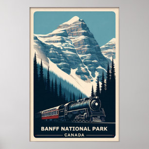 Vintage Parc national Banff Canada Affiche tourist
