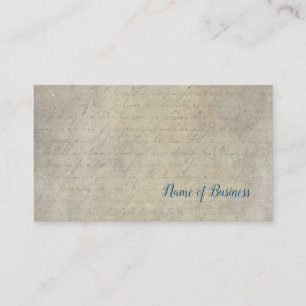 Vintage Parchement Paper Handwritten Script Business Card