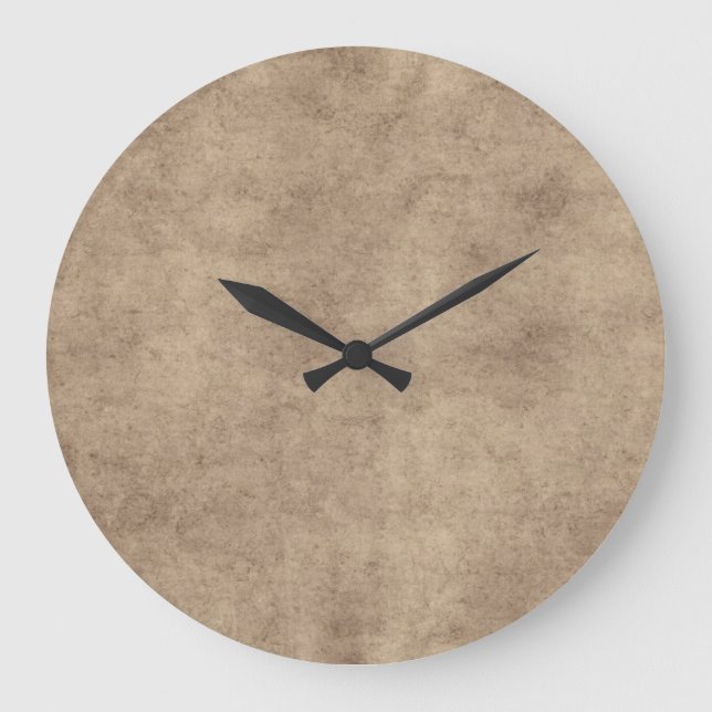 Vintage Parchment Antique Paper Background Custom Large Clock (Front)