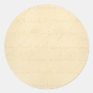 Vintage Parchment Antique Text Template Blank Classic Round Sticker