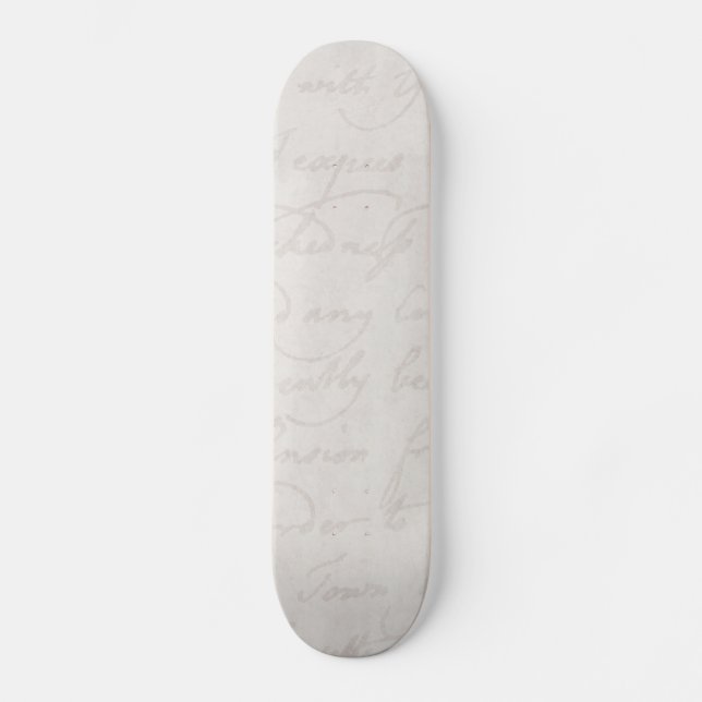 Vintage Parchment Antique Text Template Blank Skateboard (Front)