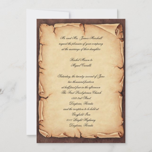 Vintage Parchment Invitation (Front)