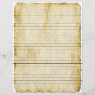 Vintage Parchment (Look) Lined Recipe Insert