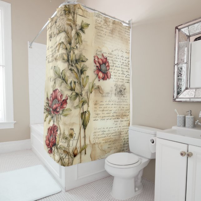 Vintage Parchment Love Letter with Flowers (1) (In Situ)