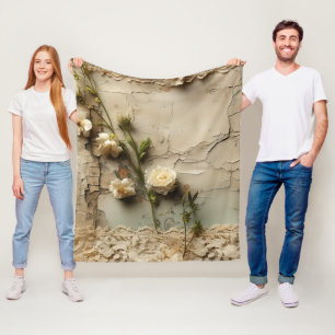 Vintage Parchment Love Letter with Flowers (3) Fleece Blanket