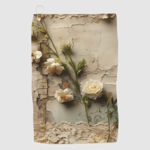 Vintage Parchment Love Letter with Flowers (3) Golf Towel
