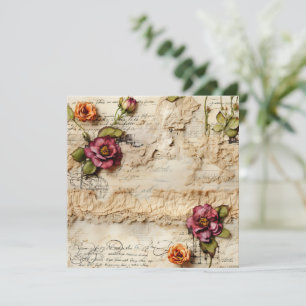 Vintage Parchment Love Letter with Flowers (8)