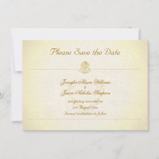 Vintage Parchment Paper Style Save the Date