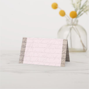 Vintage Parchment   Pink Place Card