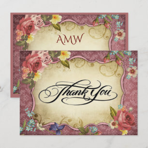 Vintage Parchment Print Thank You Invitation