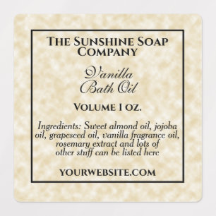 Vintage parchment waterproof label with ingredient