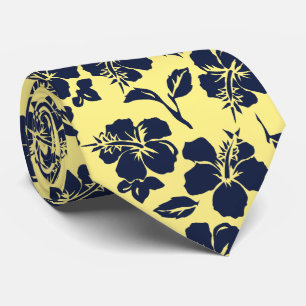 Vintage Pareau Hawaiian Hibiscus Two-sided Printe Tie